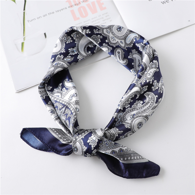 Scarf Silk Square - 60 センチメートル高級正方形シルクスカーフ女性のためのヒジャブヘアバンドネッカチーフ女性サテンショールリボンヘッドバンドファッションラップバンダナ