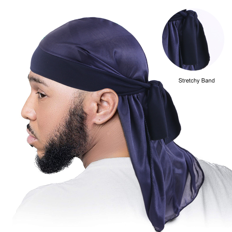 男性のシルキーデュラグバンダナターバンハット伸縮性ウィッグサ - Bandana Doo Rag のレビューと価格