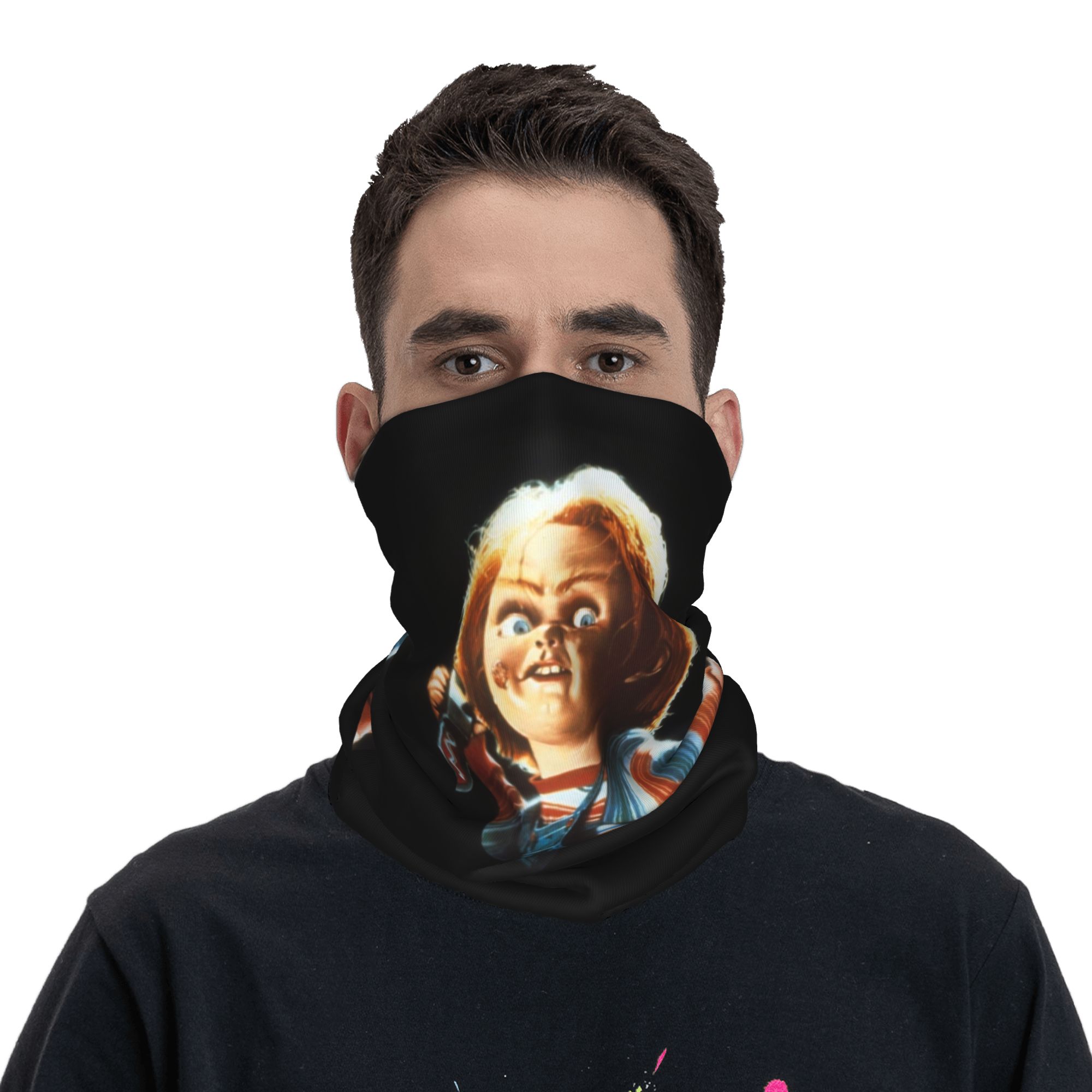 カスタムホラーデビルドールチャッキーウィンターヘッドバンドネ - Neck Warmer Tube のレビューと価格