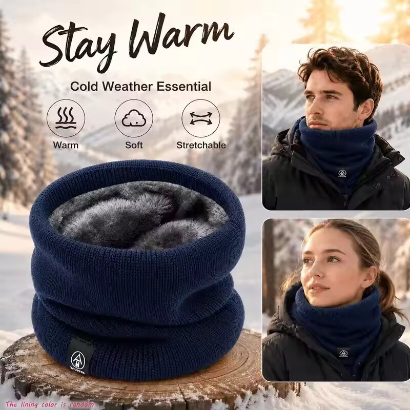 冬用暖かいニットネックマフラー、男女兼用、プラッシュフルマス - Muffler Men Wool のレビューと価格