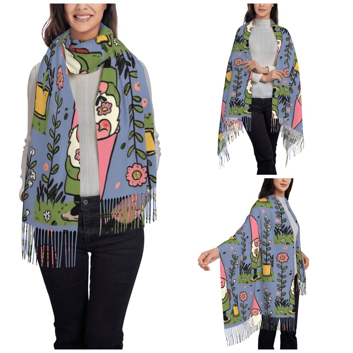 神話的なガーデンノームショール レディース用 暖かい 大きな - Pashmina Wrap Large のレビューと価格