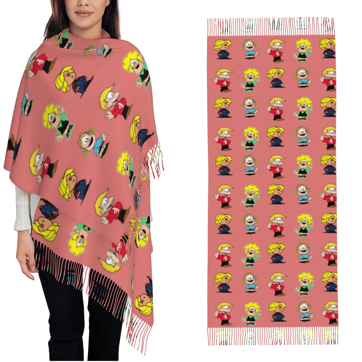 レディース タッセル スカーフ マファルダス キャラクター  - Pashmina Wrap Large のレビューと価格