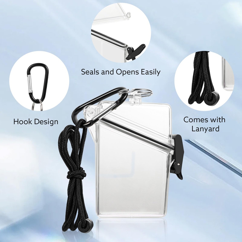 5パック防水IDバッジホルダーケースクリア縦型IDカードホル - Lanyard Badge Holder のレビューと価格