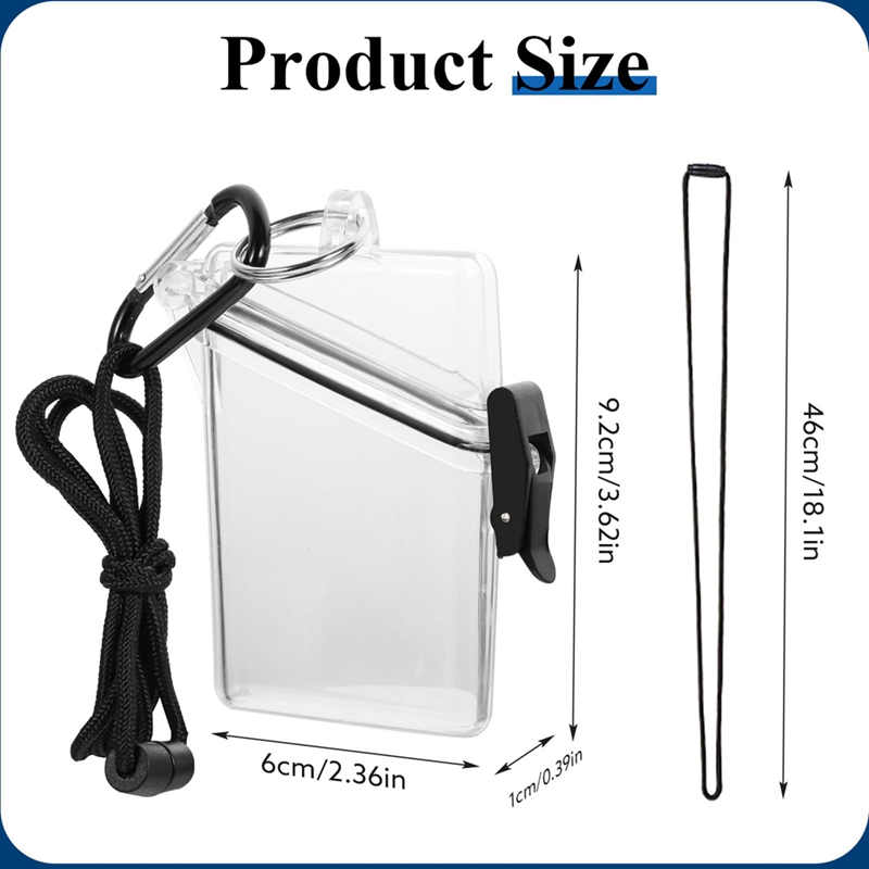 5パック防水IDバッジホルダーケースクリア縦型IDカードホル - Lanyard Badge Holder のレビューと価格
