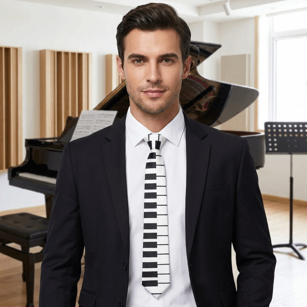 シンプルなスキニーピアノネクタイスリムホワイトメンズネクタイ - Skinny Tie Men のレビューと価格