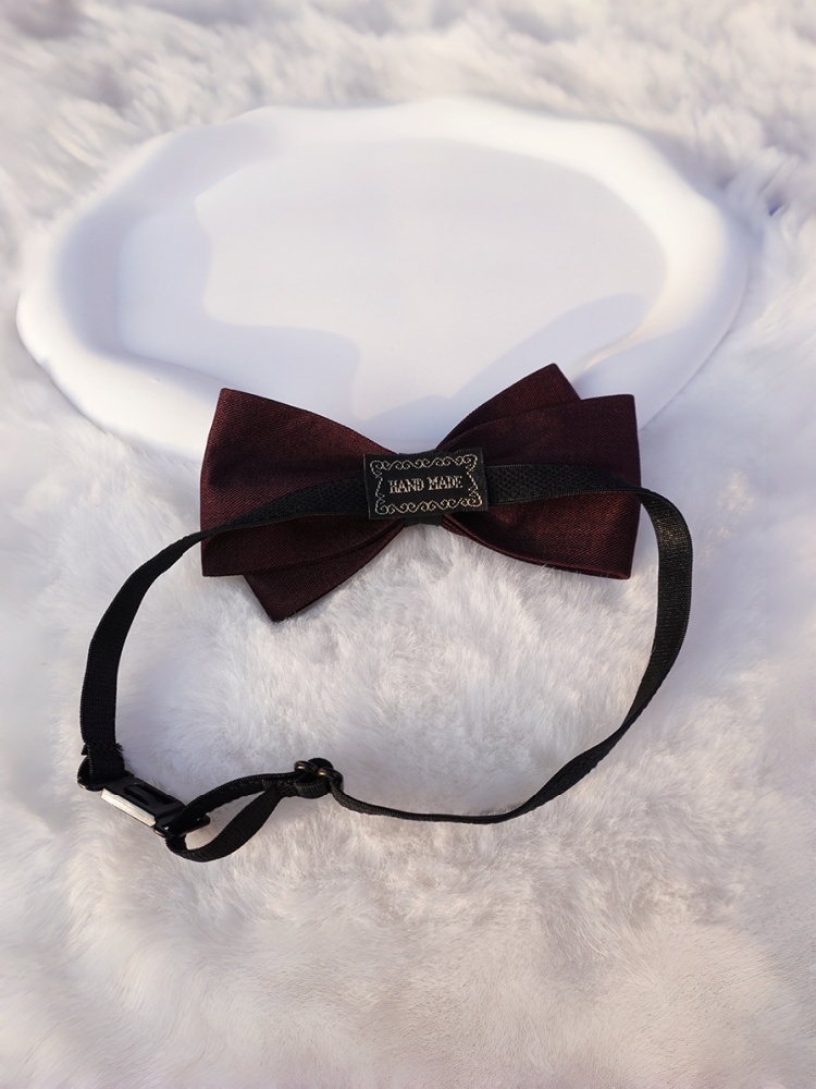 ネイビーブルーの二重構造生地の蝶ネクタイ、ビジネスや結婚式の - Bow Tie Pre Tied のレビューと価格