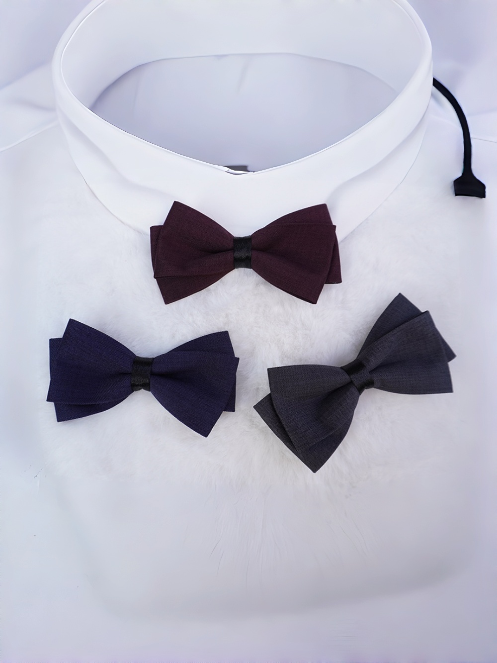 ネイビーブルーの二重構造生地の蝶ネクタイ、ビジネスや結婚式の - Bow Tie Pre Tied のレビューと価格